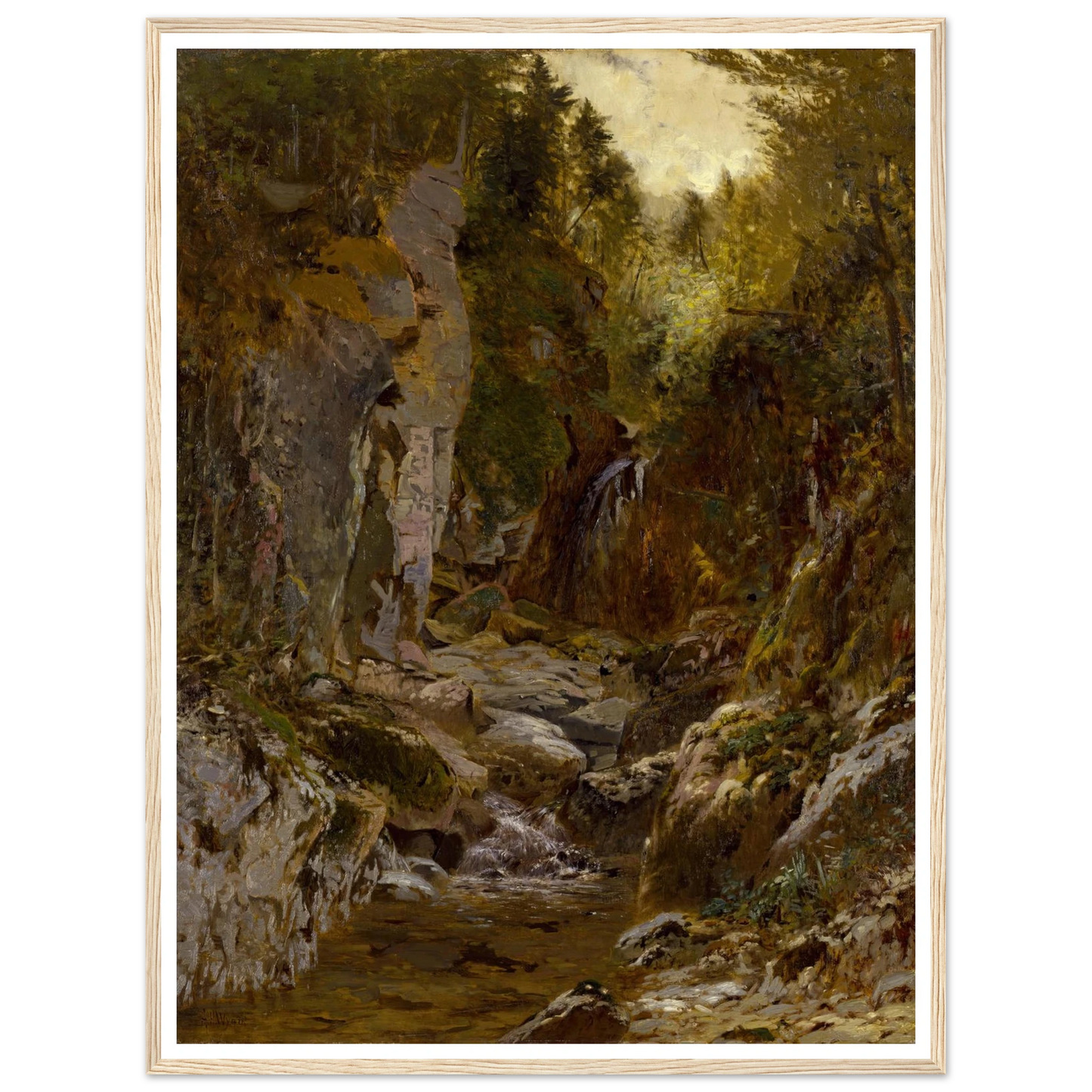 The Flume, Opalescent River, Adirondacks (ca. 1875) Art Print | Alexander Helwig Wyant-Quipham Collections