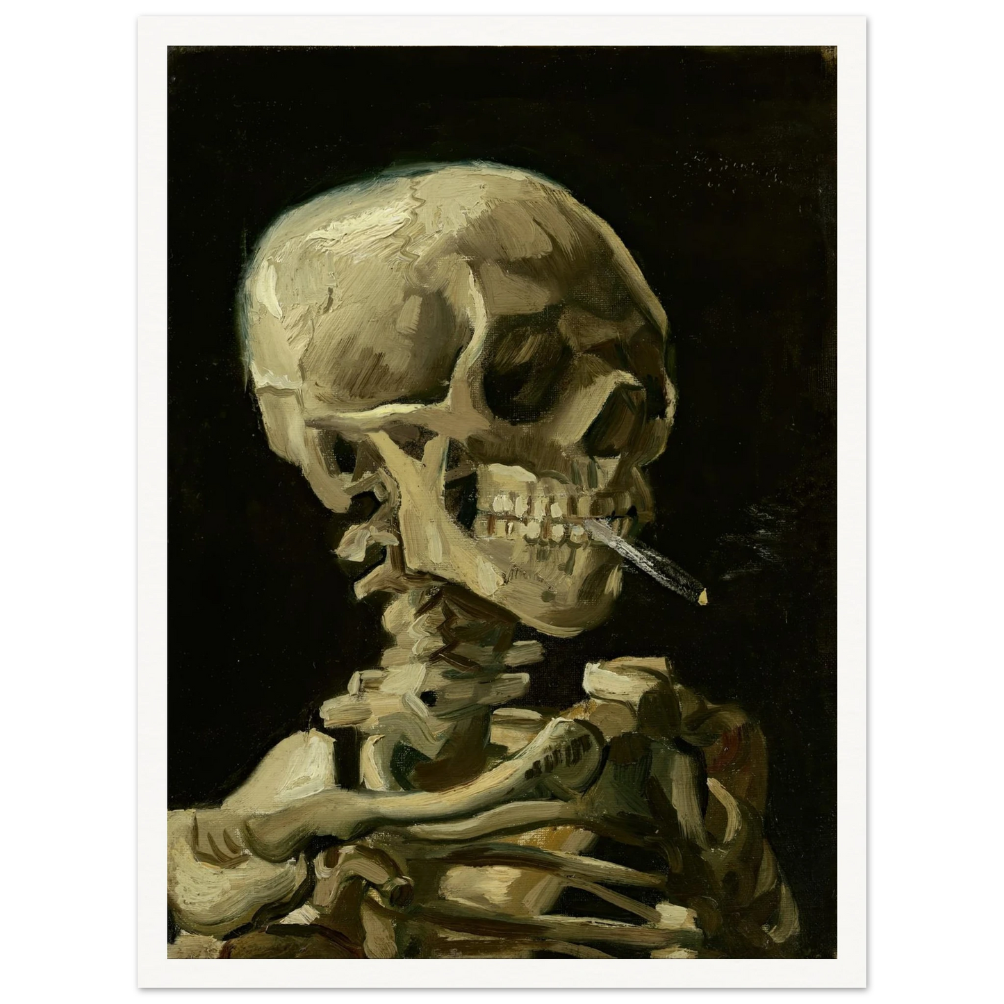 Head Of A Skeleton With A Burning Cigarette Art Print | Vincent van Gogh-Quipham Collections