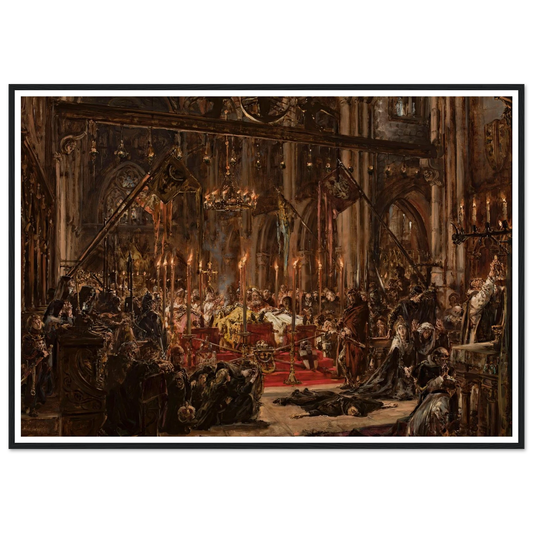 Defeat at Legnica, from the series “History of Civilization in Poland” (1888) Art Print | Jan Matejko - Framed Poster - 30x40 cm / 12x16″ - Black frame