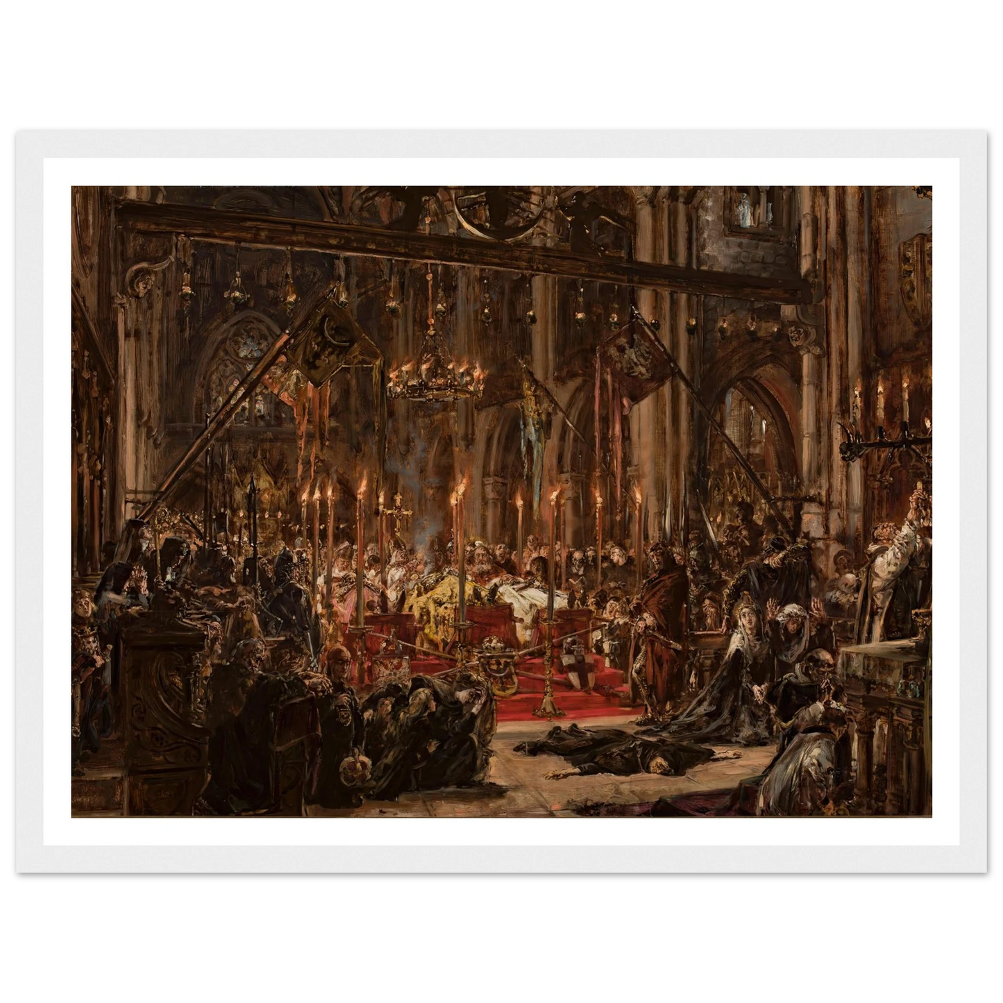 Defeat at Legnica, from the series “History of Civilization in Poland” (1888) Art Print | Jan Matejko - Framed Poster - 30x40 cm / 12x16″ - Black frame