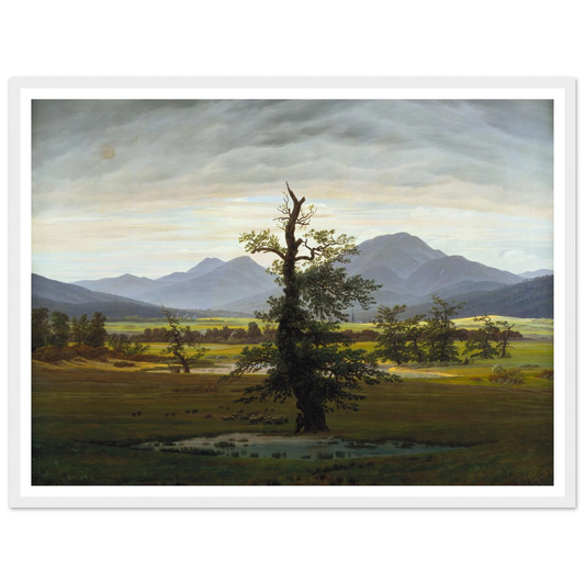 Der einsame Baum Art Print | Caspar David Friedrich - Framed Poster - 30x40 cm / 12x16″ - Black frame