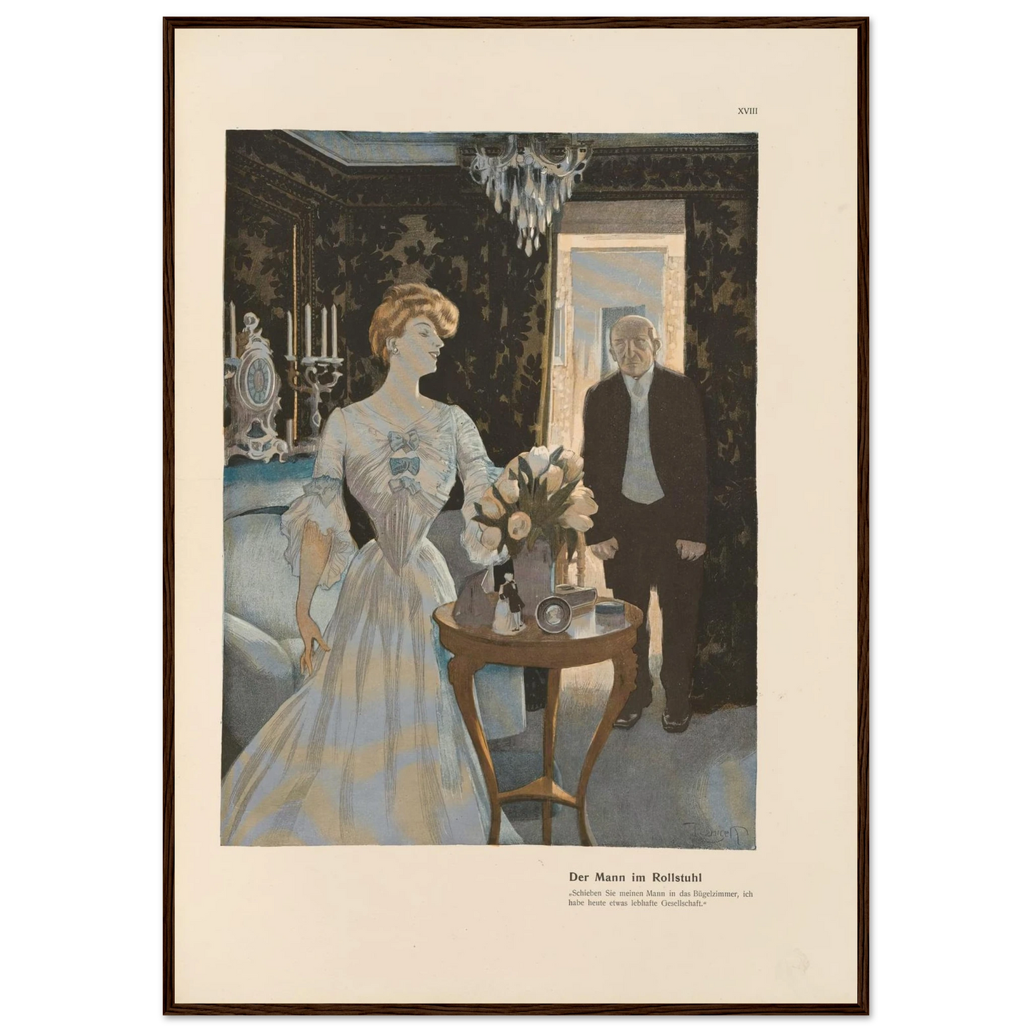 Der Mann im Rollstuhl (1908) Art Print | Ferdinand Freiherr von Reznicek - Framed Poster - 30x40 cm / 12x16″ - Black frame