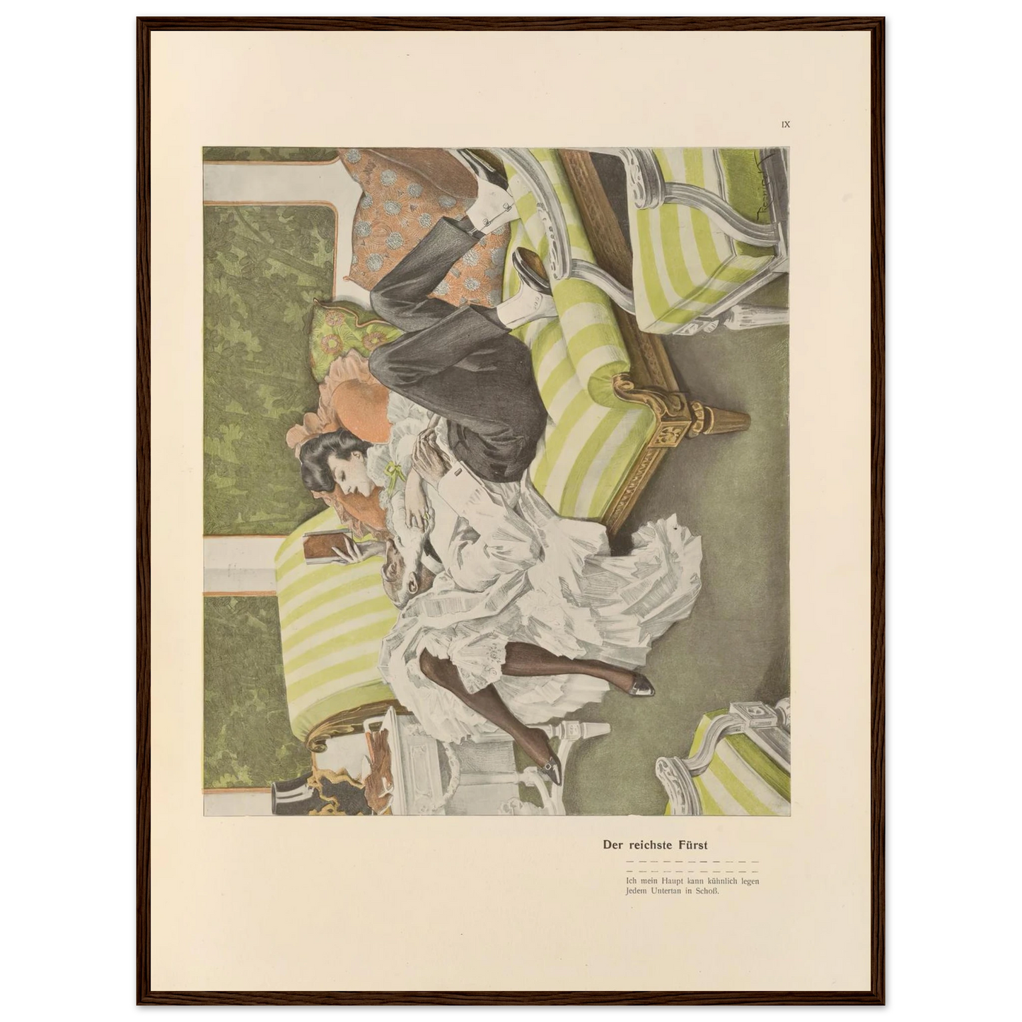 Der reichste Furst (1908) Art Print | Ferdinand Freiherr von Reznicek - Framed Poster - 30x40 cm / 12x16″ - Black frame