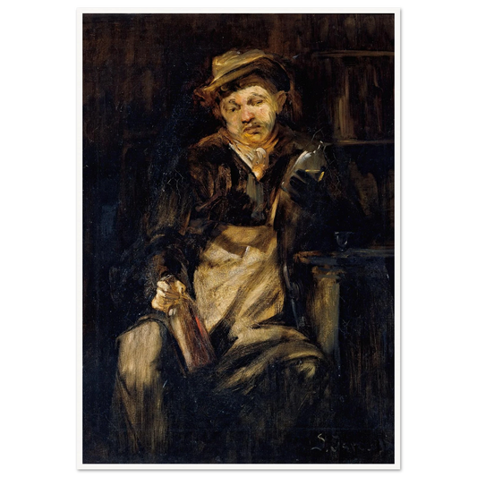 Der Trinker Art Print | Jozef Israels - Framed Poster - 30x40 cm / 12x16″ - Black frame
