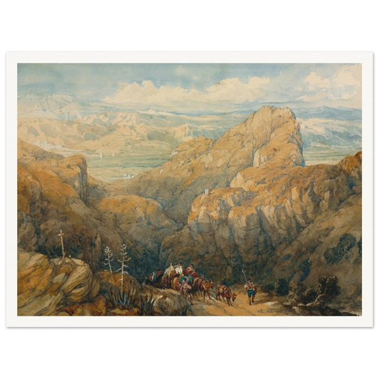 Descent into the Plain of Granada (1834) Art Print | David Roberts - Framed Poster - 30x40 cm / 12x16″ - Black frame
