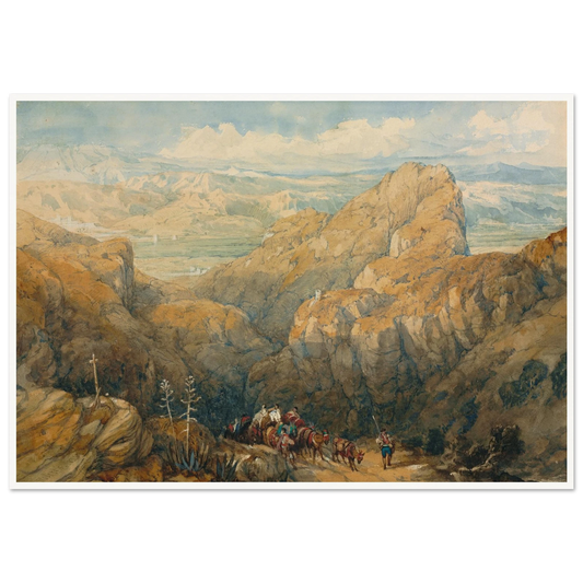 Descent into the Plain of Granada (1834) Art Print | David Roberts - Framed Poster - 30x40 cm / 12x16″ - Black frame