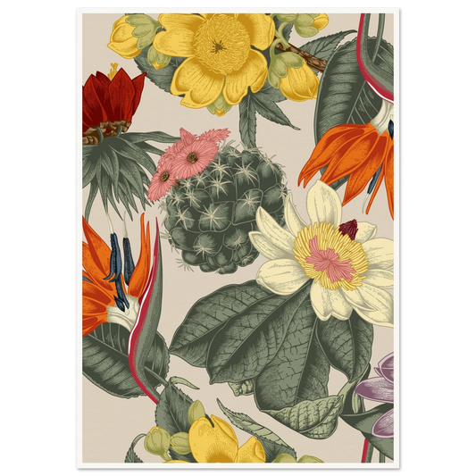 Desert Bird's Fancy Art Print | William Morris Inspired - Framed Poster - 30x30 cm / 12x12″ - Black frame