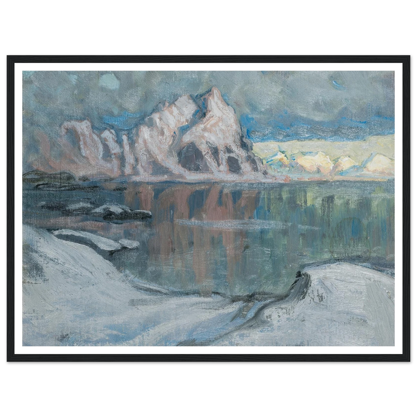 Boats between the Mountains. Study from Lofoten (1910) Art Print | Anna Boberg-Quipham Collections