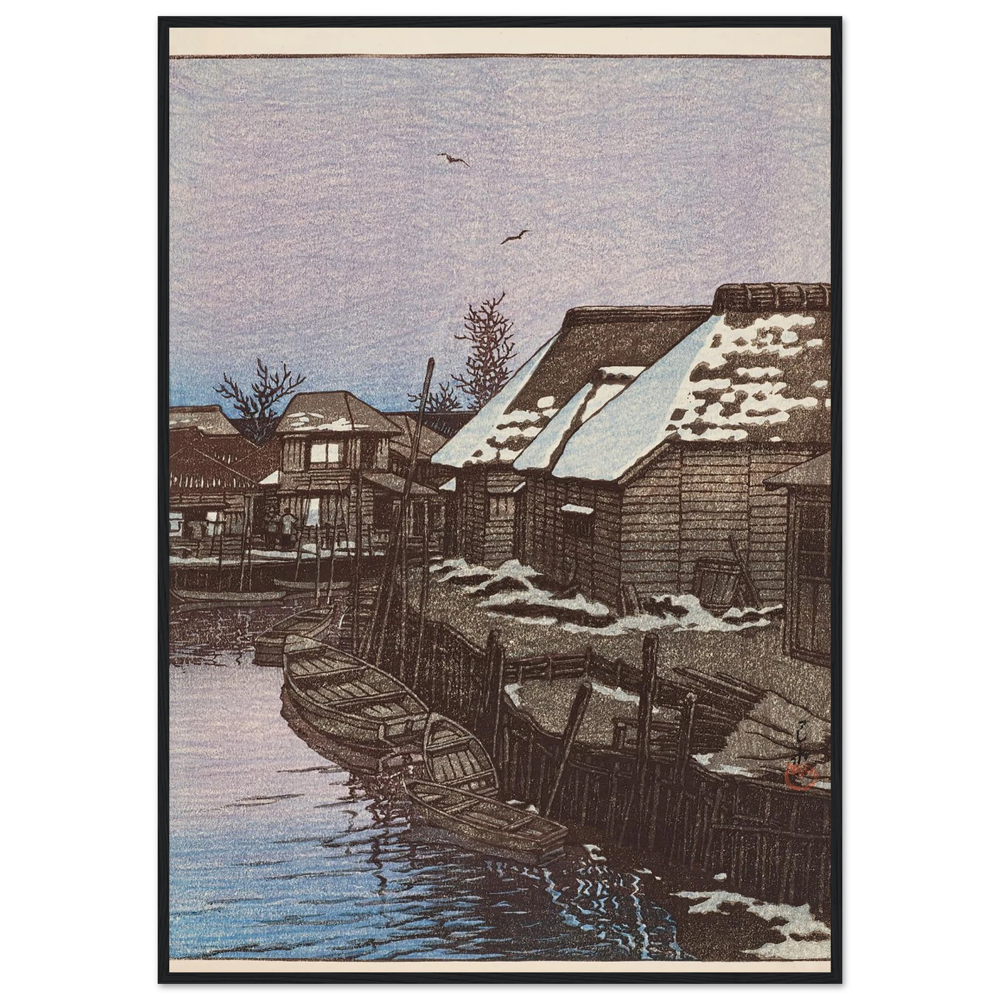 Urayasu no zansetsu (Lingering snow at Urayasu) (1932) Art Print | Kawase Hasui-Quipham Collections