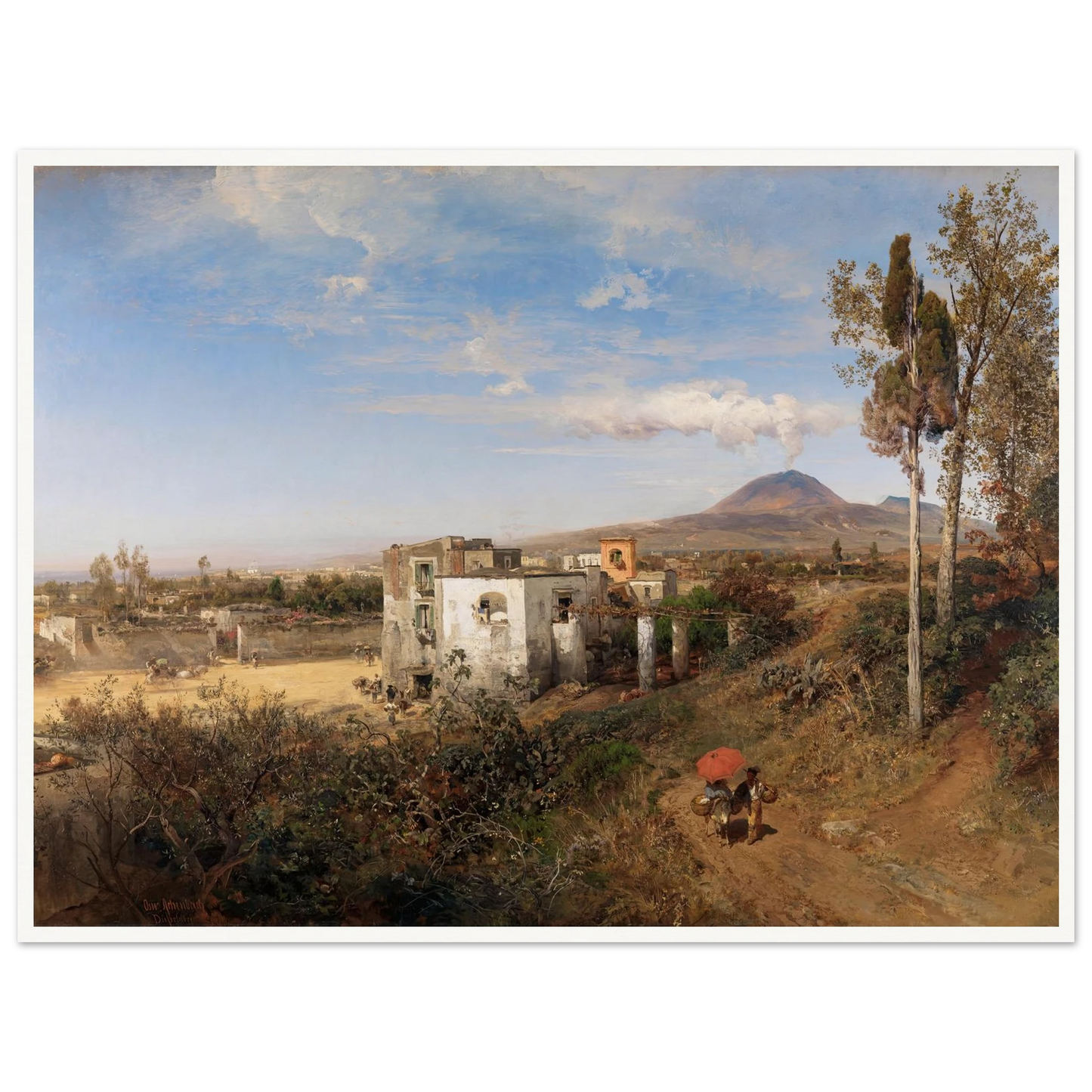 Landschaft bei Pompeji (1863) Art Print | Oswald Achenbach-Quipham Collections