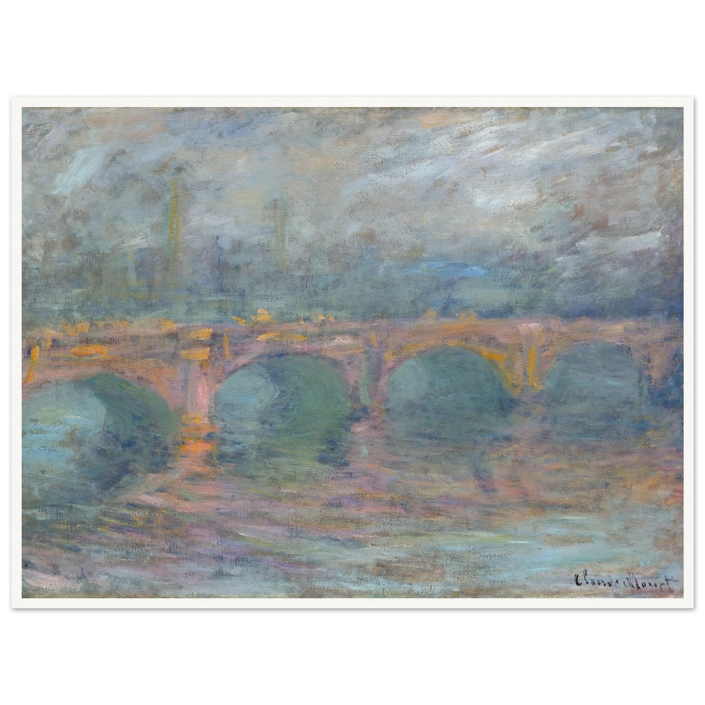 Waterloo Bridge, London at Sunset (1904) Art Print | Claude Monet-Quipham Collections