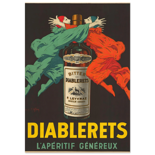 Diablerets – L’Apéritif Généreux (circa 1920) Art Print | Jean Dylen - Framed Poster - 30x40 cm / 12x16″ - Black frame