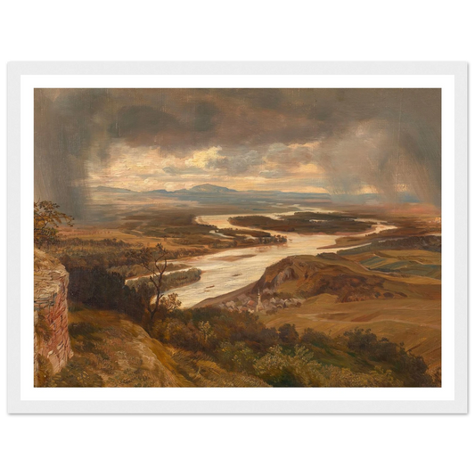 Die Donauauen bei Wien (ca. 1870) Art Print | Josef Hoffmann - Framed Poster - 30x40 cm / 12x16″ - Black frame