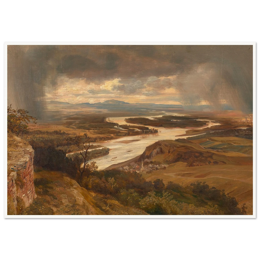 Die Donauauen bei Wien (ca. 1870) Art Print | Josef Hoffmann - Framed Poster - 30x40 cm / 12x16″ - Black frame