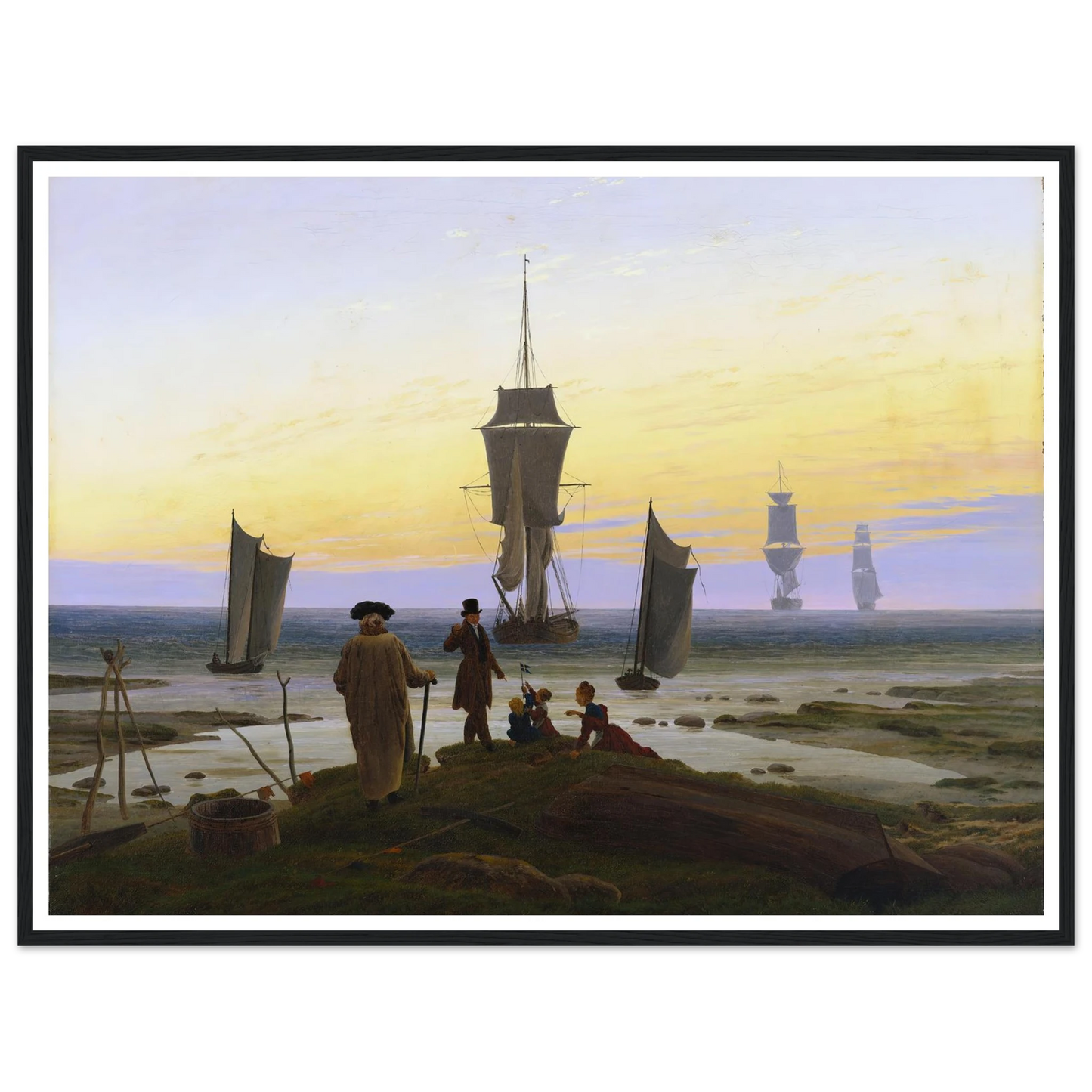 Die Lebensstufen Art Print | Caspar David Friedrich - Framed Poster - 30x40 cm / 12x16″ - Black frame
