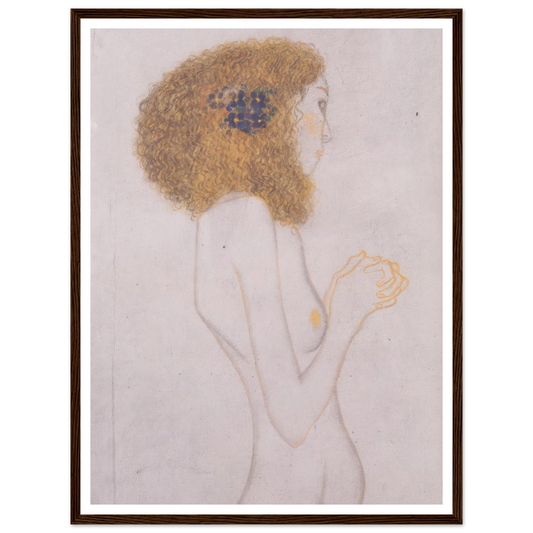 Die Leiden der schwachen Menschen (1902) Art Print | Gustav Klimt - Framed Poster - 30x40 cm / 12x16″ - Black frame