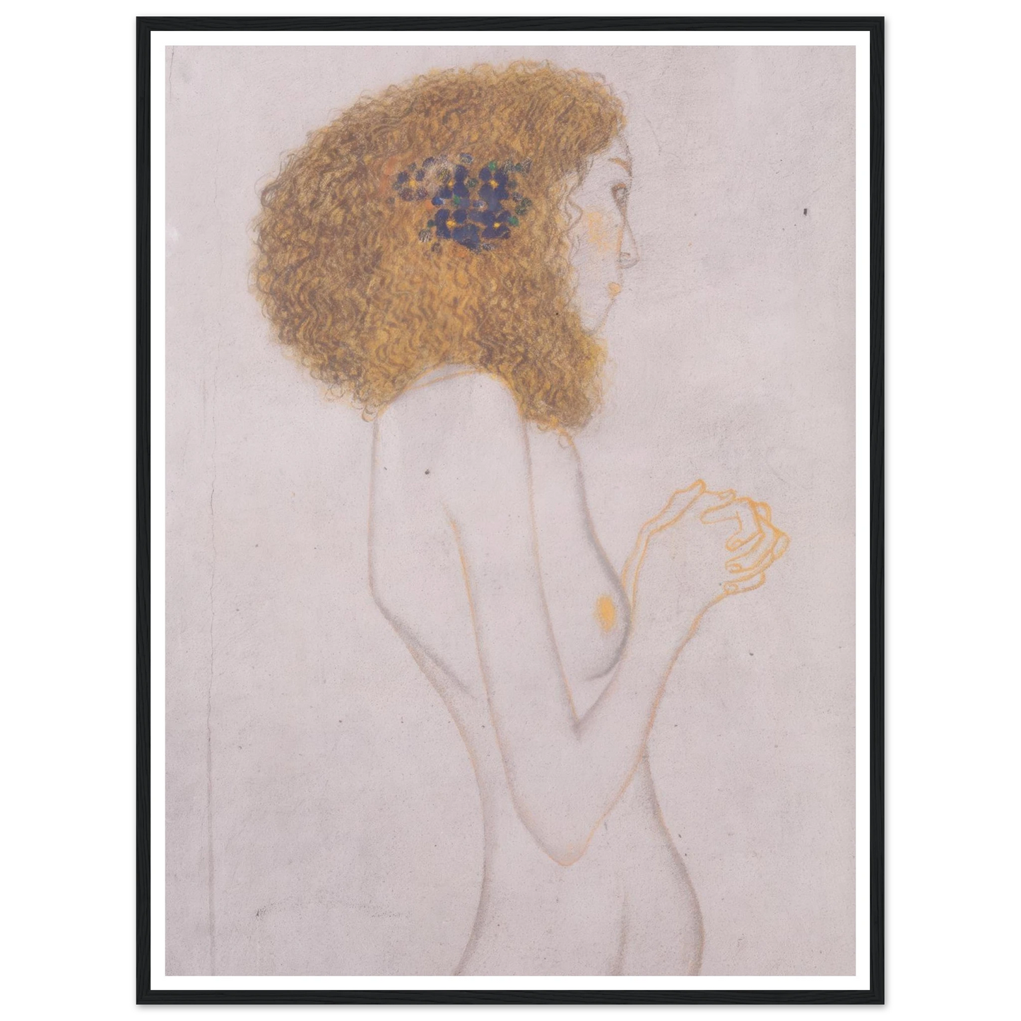 Die Leiden der schwachen Menschen (1902) Art Print | Gustav Klimt - Framed Poster - 30x40 cm / 12x16″ - Black frame