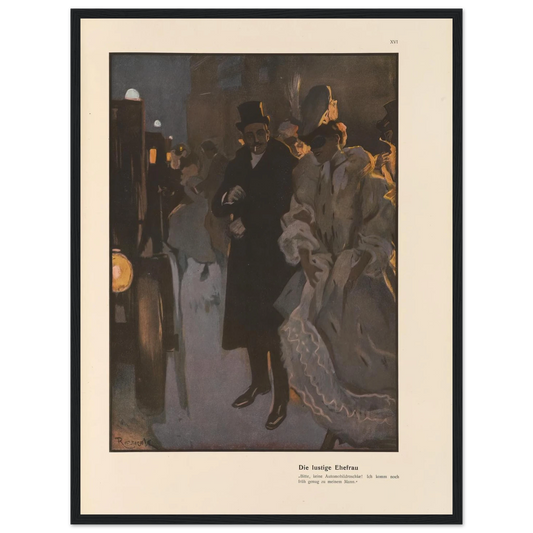 Die lustige Ehefrau (1908) Art Print | Ferdinand Freiherr von Reznicek - Framed Poster - 30x40 cm / 12x16″ - Black frame