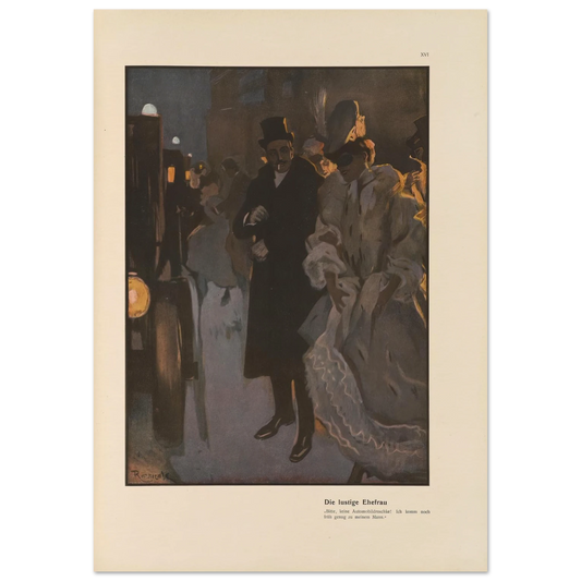 Die lustige Ehefrau (1908) Art Print | Ferdinand Freiherr von Reznicek - Framed Poster - 30x40 cm / 12x16″ - Black frame