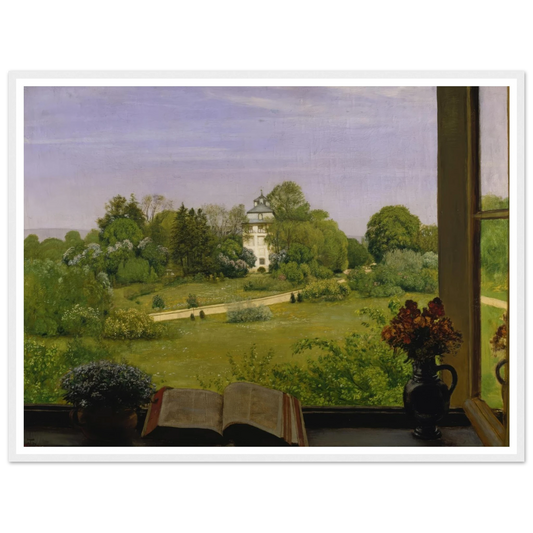 ‘Die Öd’ Blick auf den Holzhausenpark (1883) Art Print | Hans Thoma - Framed Poster - 30x40 cm / 12x16″ - Black frame