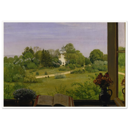 ‘Die Öd’ Blick auf den Holzhausenpark (1883) Art Print | Hans Thoma - Framed Poster - 30x40 cm / 12x16″ - Black frame