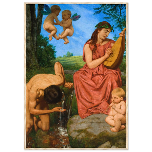 Die Quelle (The Spring) (1895) Art Print | Hans Thoma - Framed Poster - 30x40 cm / 12x16″ - Black frame