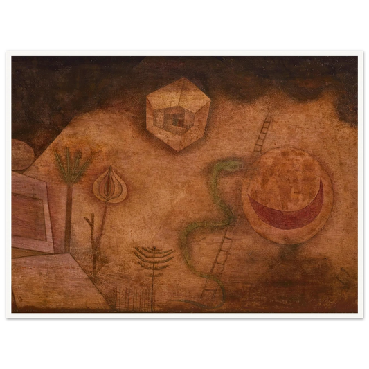 Die Schlange auf der Leiter (1929) Art Print | Paul Klee - Framed Poster - 30x40 cm / 12x16″ - Black frame