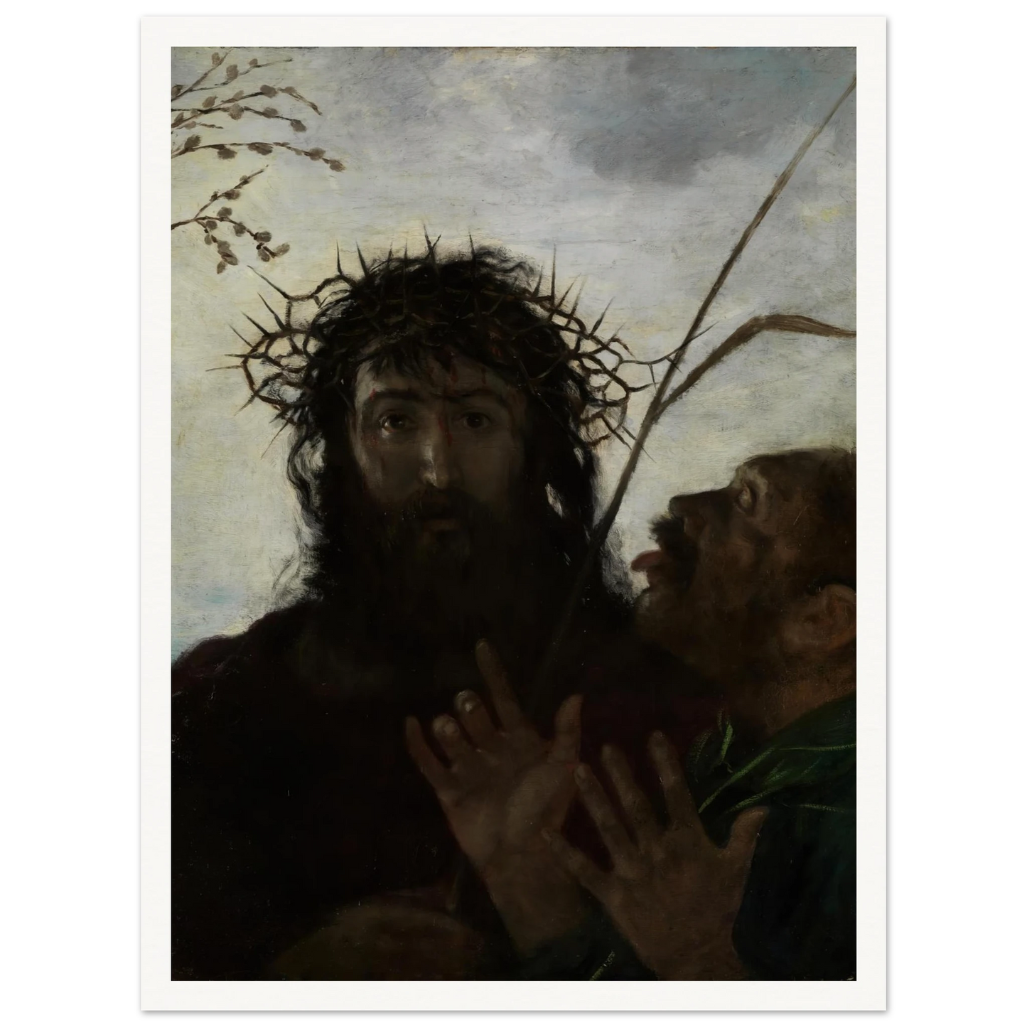 Die Verspottung Jesu Art Print | Hans Thoma - Framed Poster - 30x40 cm / 12x16″ - Black frame