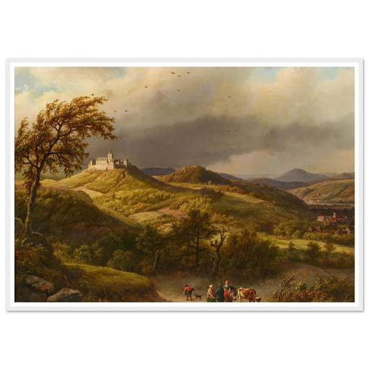 Die Wartburg bei Eisenach (1858) Art Print | Barend Cornelis Koekkoek - Framed Poster - 30x40 cm / 12x16″ - Black frame