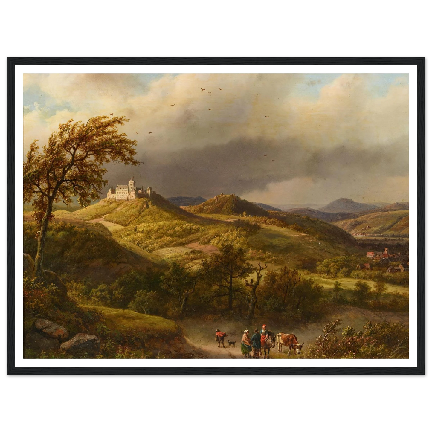Die Wartburg bei Eisenach (1858) Art Print | Barend Cornelis Koekkoek - Framed Poster - 30x40 cm / 12x16″ - Black frame