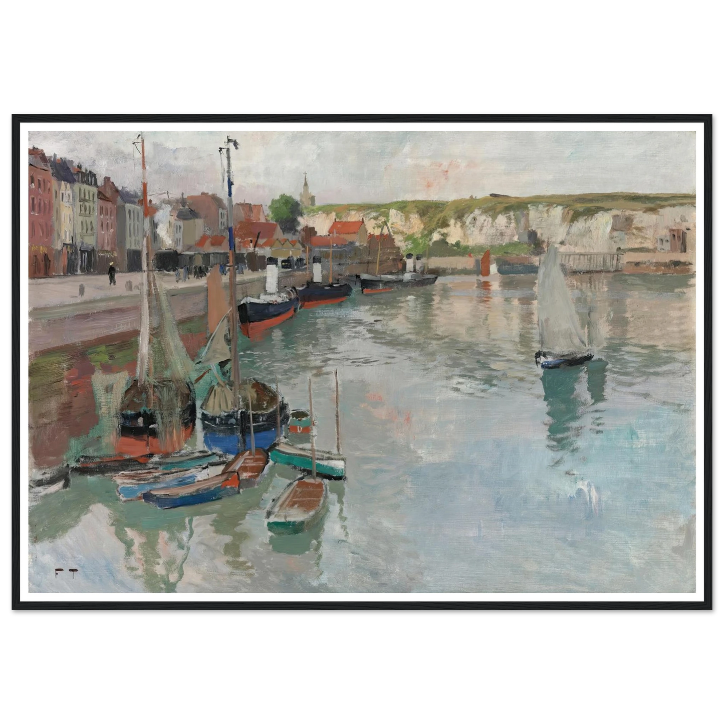 Dieppe (circa 1894) Art Print | Frits Thaulow - Framed Poster - 30x40 cm / 12x16″ - Black frame