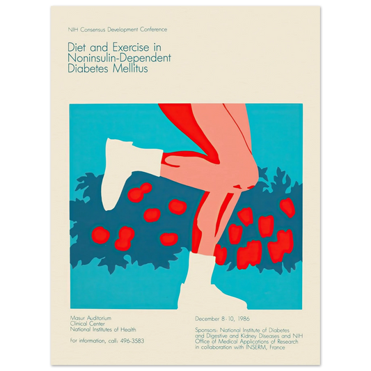 Diet and exercise in noninsulin-dependent diabetes mellitus (1986) Art Print | National Institutes of Health - Framed Poster - 30x40 cm / 12x16″ - Black frame