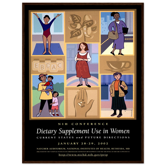 Dietary supplement use in women; current status and future directions (2002) Art Print | National Institutes of Health - Framed Poster - 30x40 cm / 12x16″ - Black frame