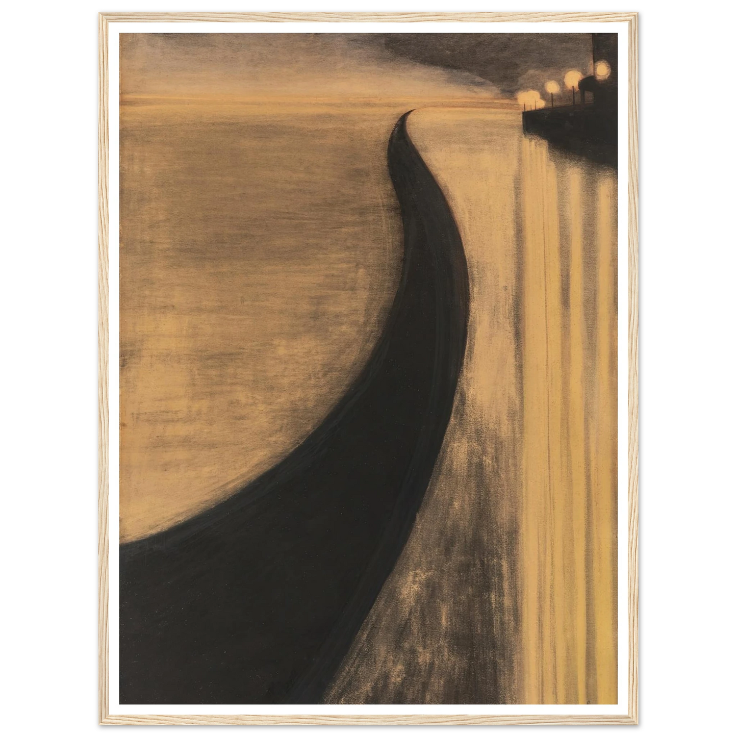 Digue et lumières d’Ostende (1909) Art Print | Leon Spilliaert - Framed Poster - 30x40 cm / 12x16″ - Black frame