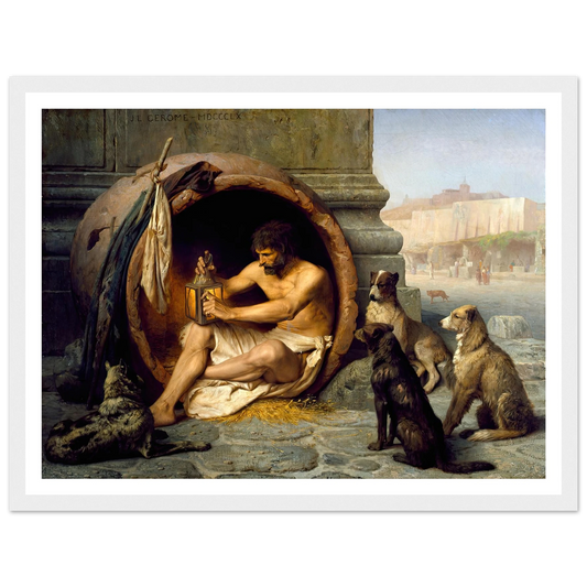 Diogenes (1860) Art Print | Jean Leon Gerome - Framed Poster - 30x40 cm / 12x16″ - Black frame
