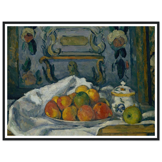 Dish of Apples (ca. 1876–77) Art Print | Paul Cezanne - Framed Poster - 30x40 cm / 12x16″ - Black frame