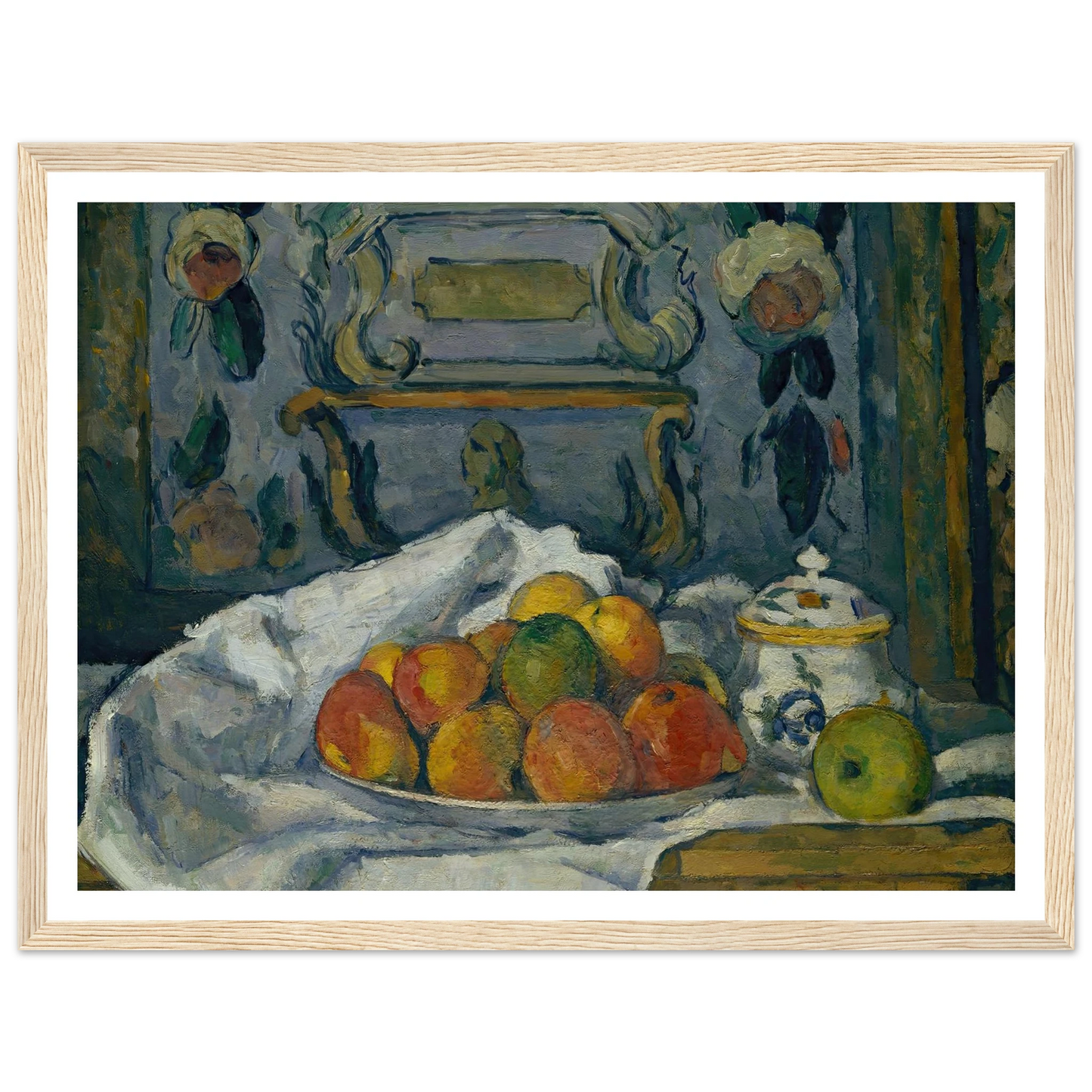 Dish of Apples (ca. 1876–77) Art Print | Paul Cezanne - Framed Poster - 30x40 cm / 12x16″ - Black frame