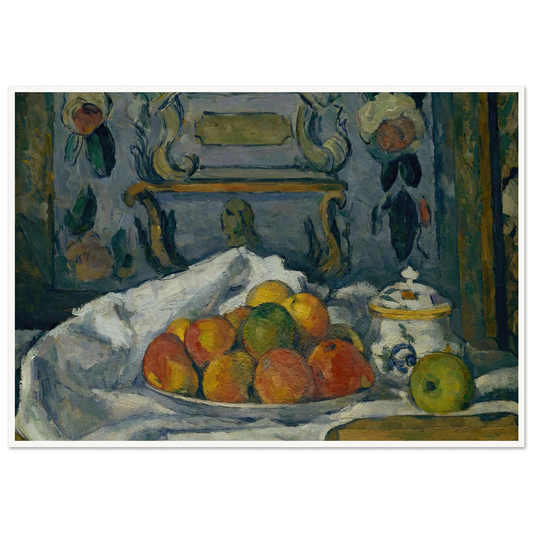 Dish of Apples (ca. 1876–77) Art Print | Paul Cezanne - Framed Poster - 30x40 cm / 12x16″ - Black frame