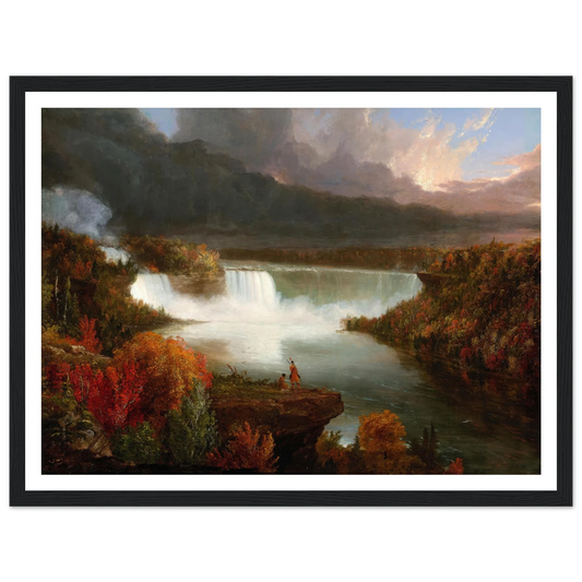 Distant View of Niagara Falls (1830) Art Print | Thomas Cole - Framed Poster - 30x40 cm / 12x16″ - Black frame