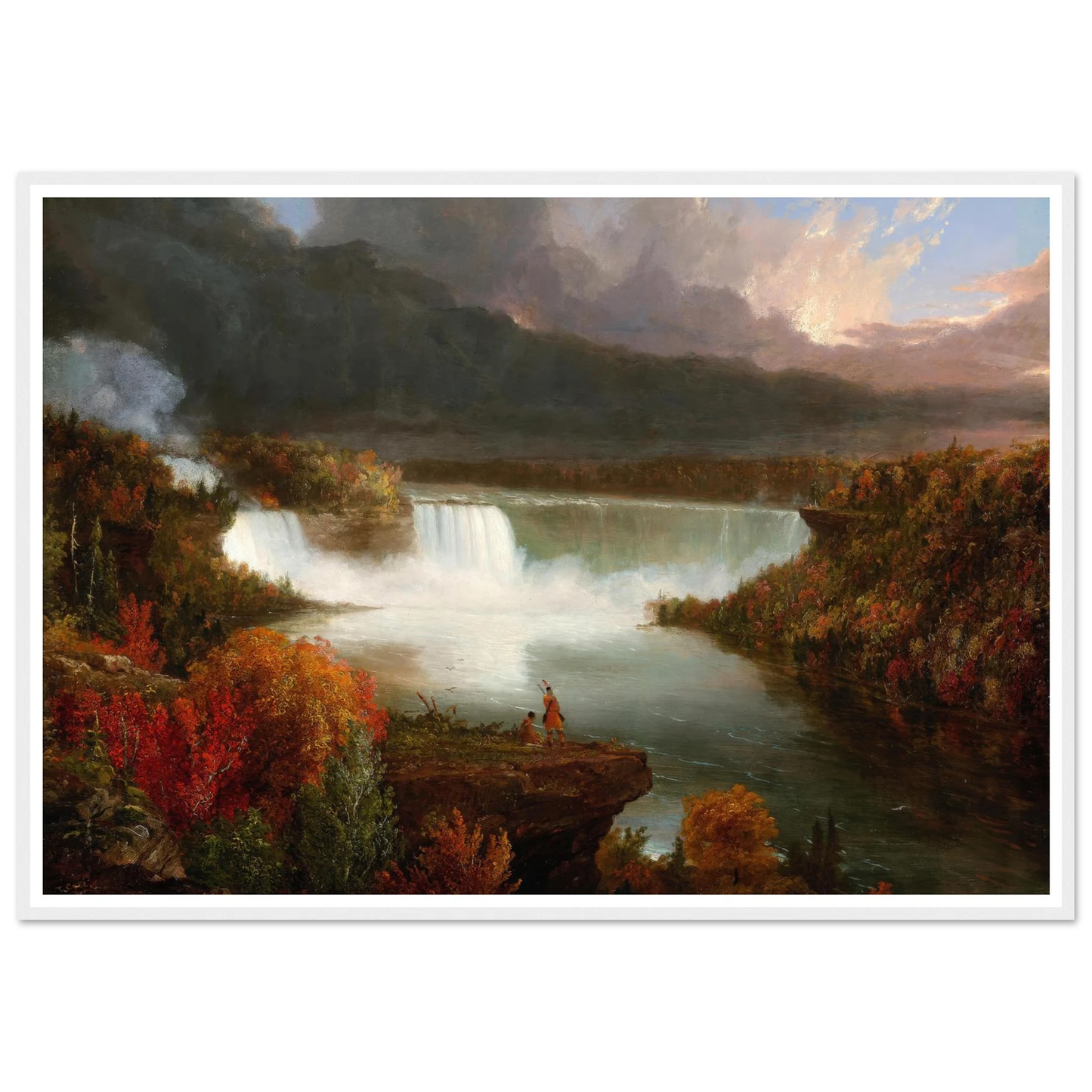 Distant View of Niagara Falls (1830) Art Print | Thomas Cole - Framed Poster - 30x40 cm / 12x16″ - Black frame
