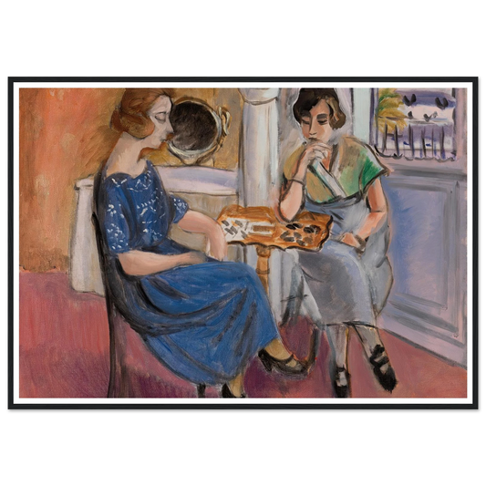 Domino Players (1921) Art Print | Henri Matisse - Framed Poster - 30x40 cm / 12x16″ - Black frame