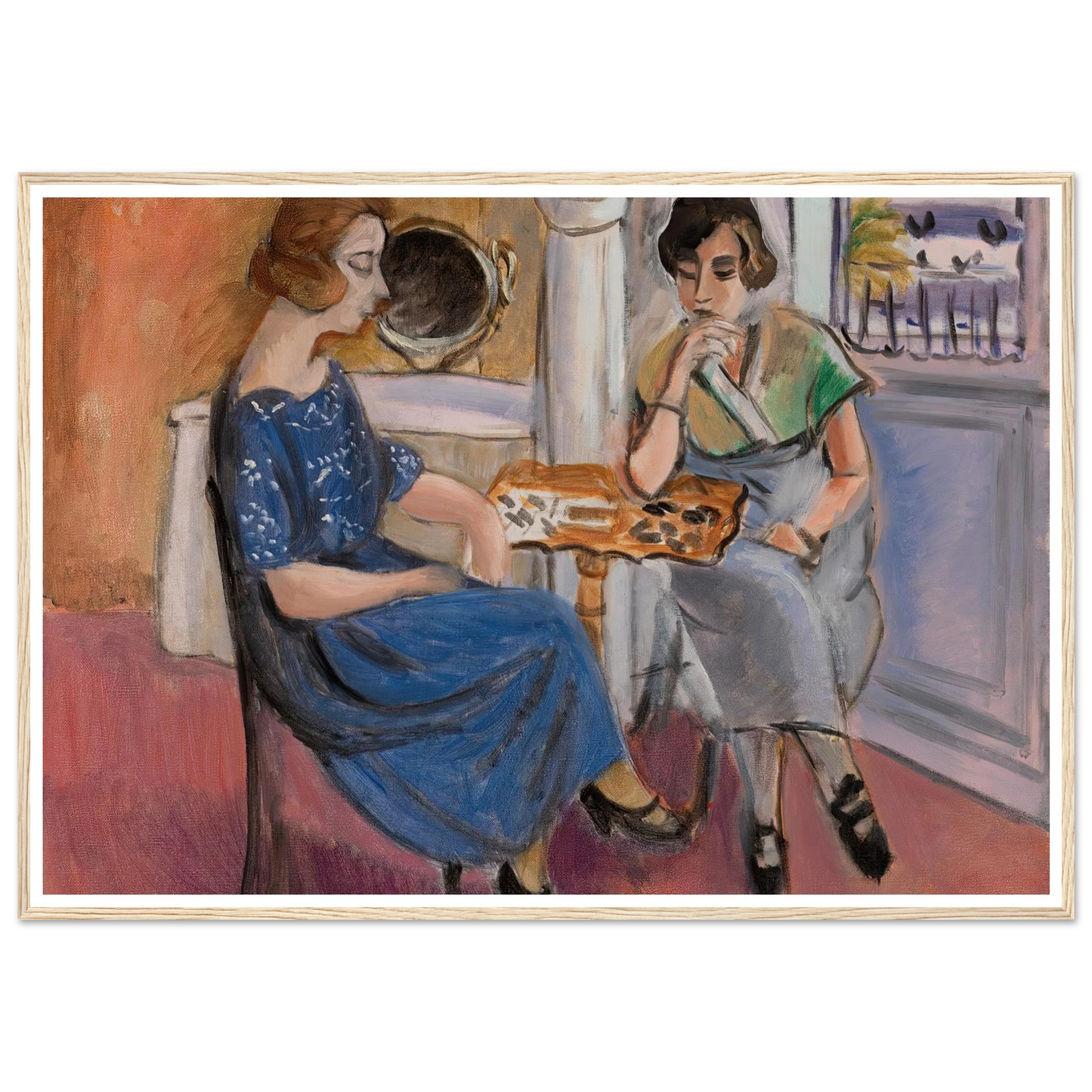 Domino Players (1921) Art Print | Henri Matisse - Framed Poster - 30x40 cm / 12x16″ - Black frame
