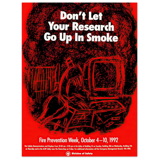 Don’t let your research go up in smoke (1992) Art Print | National Institutes of Health - Framed Poster - 30x40 cm / 12x16″ - Black frame