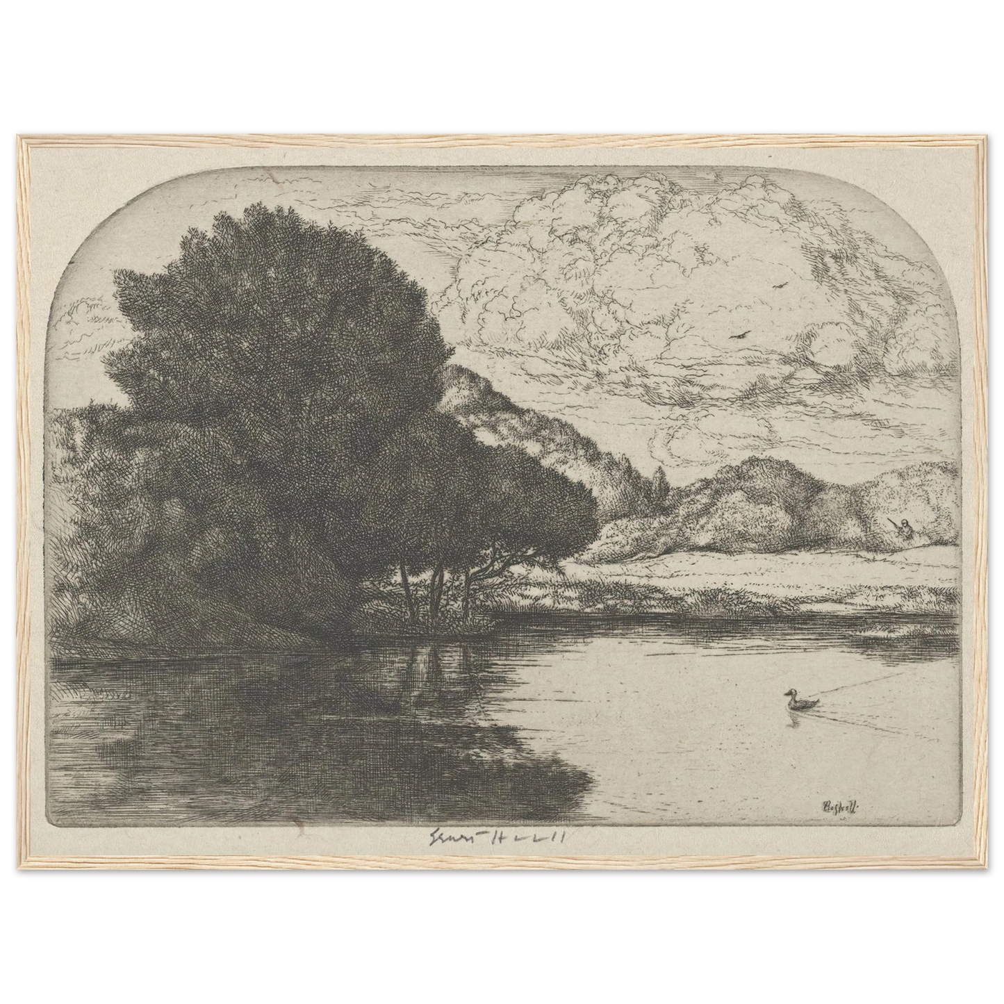 Doomed Duck (1900-1925) Art Print | Ernest Haskell - Framed Poster - 30x40 cm / 12x16″ - Black frame