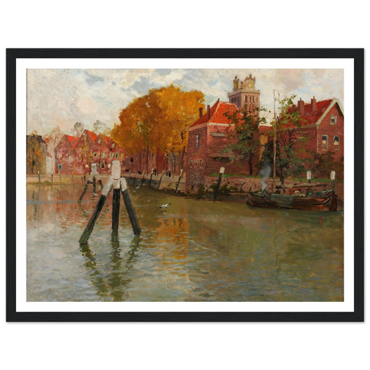 Dordrecht Art Print | Frits Thaulow - Framed Poster - 30x40 cm / 12x16″ - Black frame