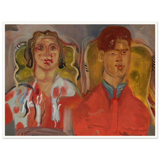 Double portrait No. 2 (Katharine and Anthony West) (1937) Art Print | Frances Hodgkins - Framed Poster - 30x40 cm / 12x16″ - Black frame