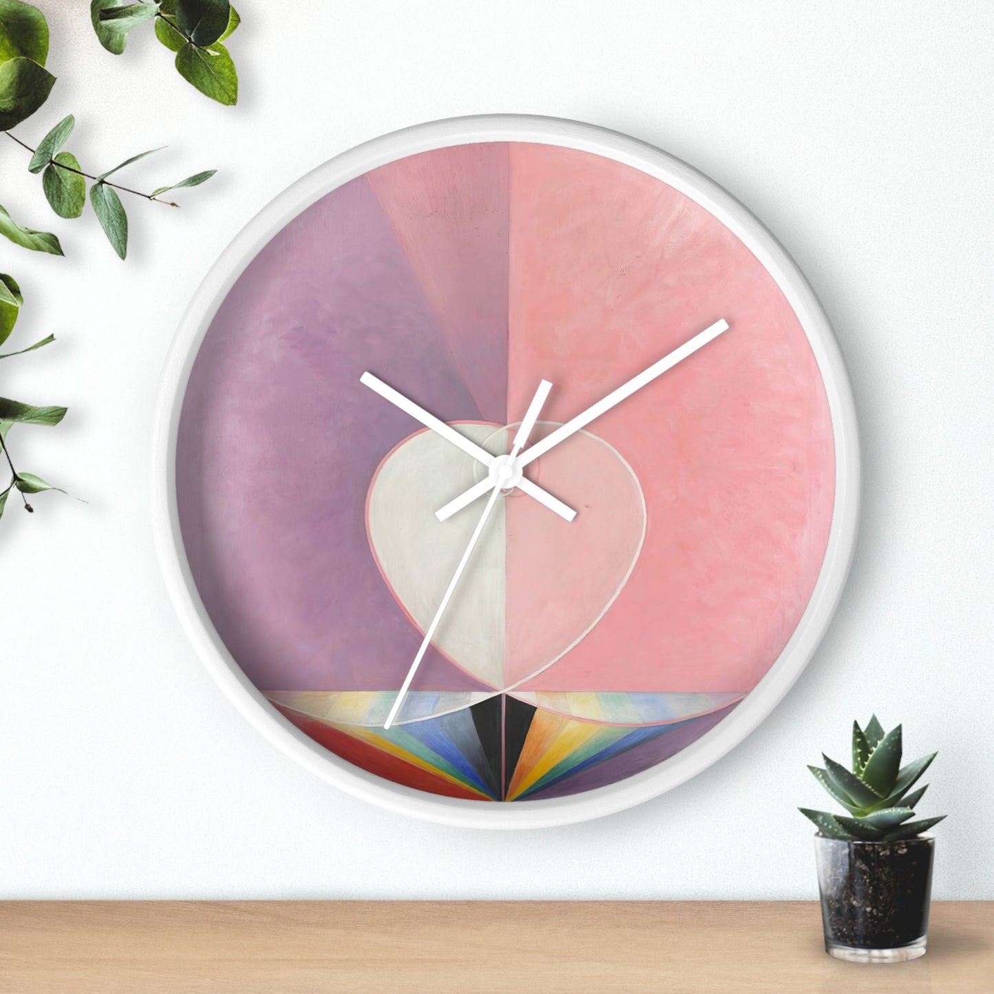 Doves No. 2 Wall Clock | Hilma af Klint - White - White Base - 10"