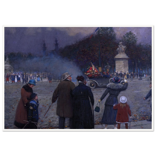 Drapeau allemand porté aux Invalides (1914) Art Print | Jean Beraud - Framed Poster - 30x40 cm / 12x16″ - Black frame