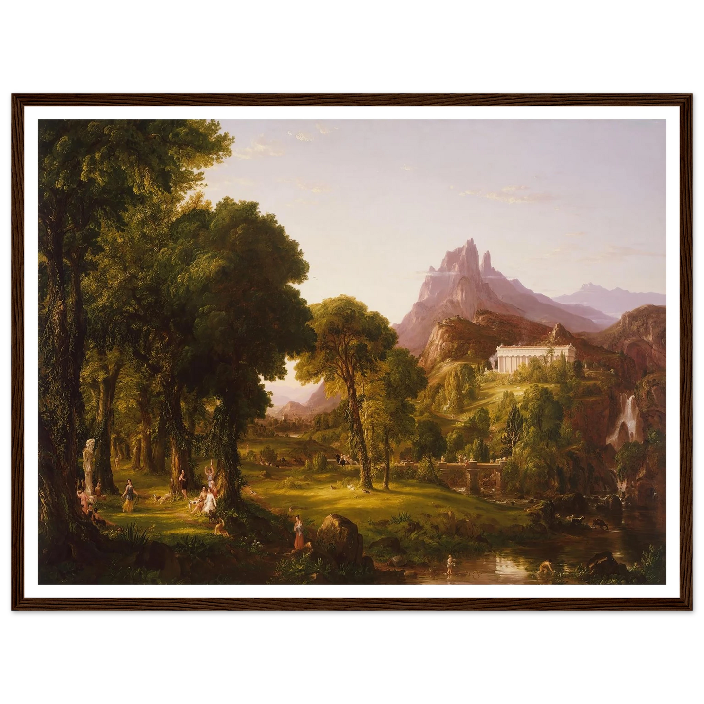 Dream of Arcadia Art Print | Thomas Cole - Framed Poster - 30x40 cm / 12x16″ - Black frame