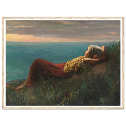 Dreams (Dolce Far Niente) Art Print | Jozef Israels - Framed Poster - 30x40 cm / 12x16″ - Black frame